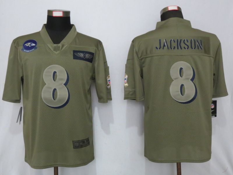 Men Baltimore Ravens #8 Jackson Nike Camo 2019 Salute to Service Limited NFL Jerseys->women nfl jersey->Women Jersey